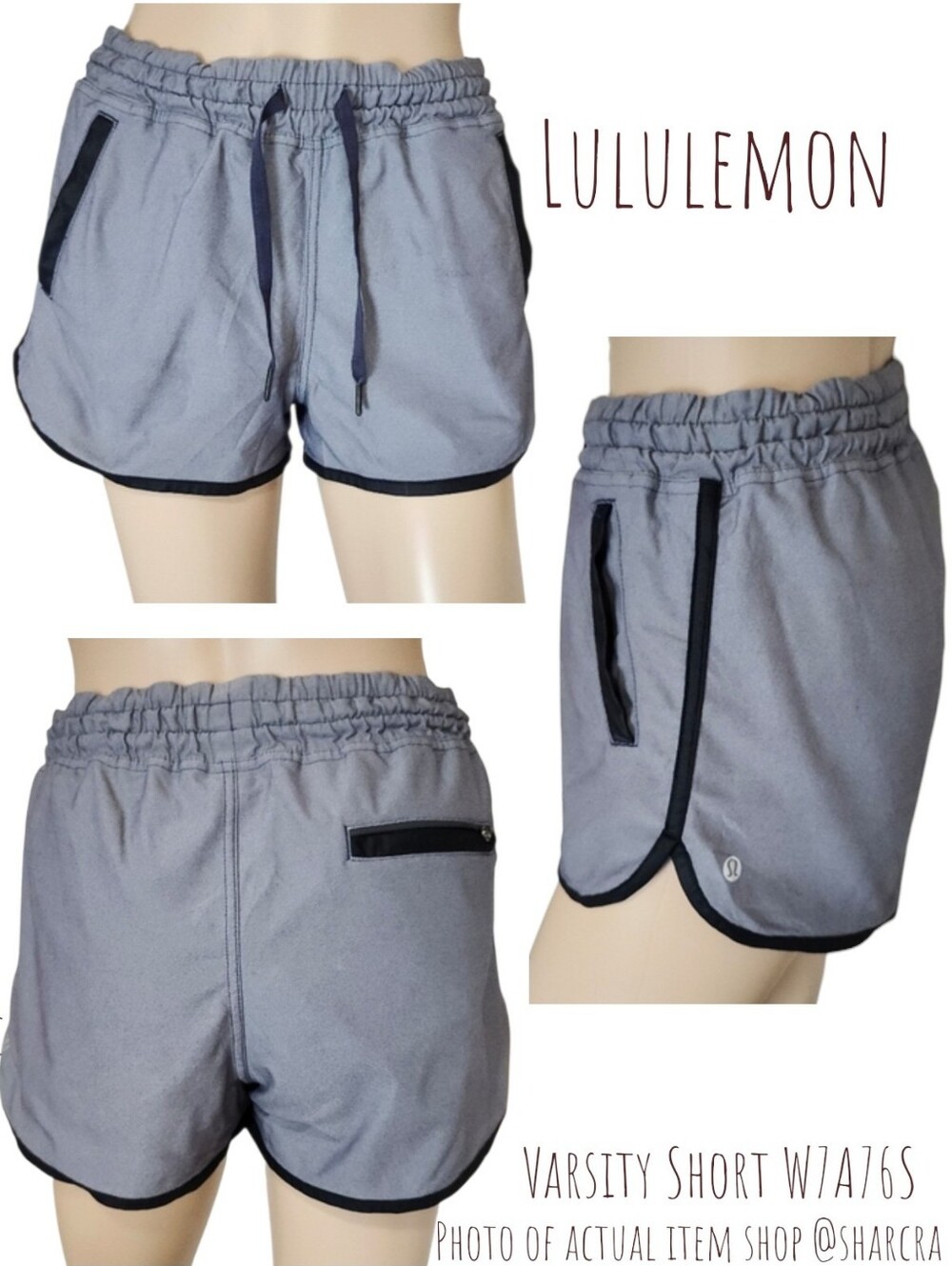 Lululemon Women's Swift Varsity Track Shorts Linerless W7A76S Black 4